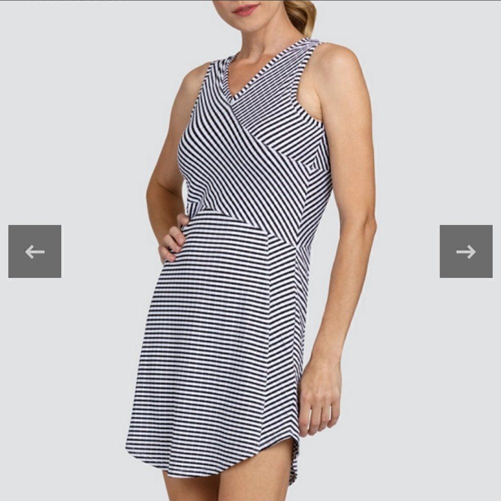 The Tail Kayla Nautical striped V-Neck  Resort Wear Coverup Dress Medium